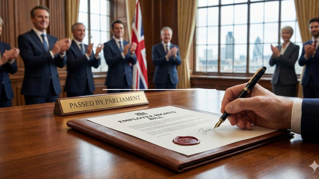 Employee Rights Bill being signed